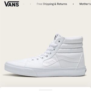 Vans Sk8-Hi Canvas Shoe - True White